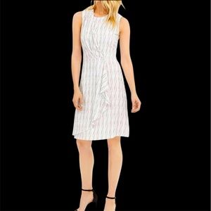 Calvin Klein Cream Sleeveless Sheath Midi Dress